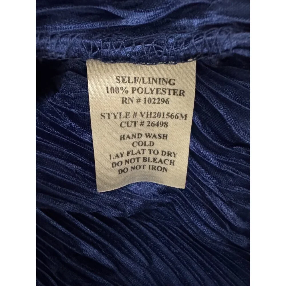 Connected‎ Apparel Dark Blue Bodre Tiered Dress Size 14 Wedding Evening Party